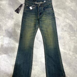 Dusty Blue Tinted Washed Straight Fit Denim Jeans
