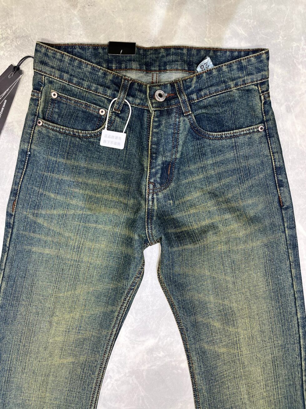 Dusty Blue Tinted Washed Straight Fit Denim Jeans 3